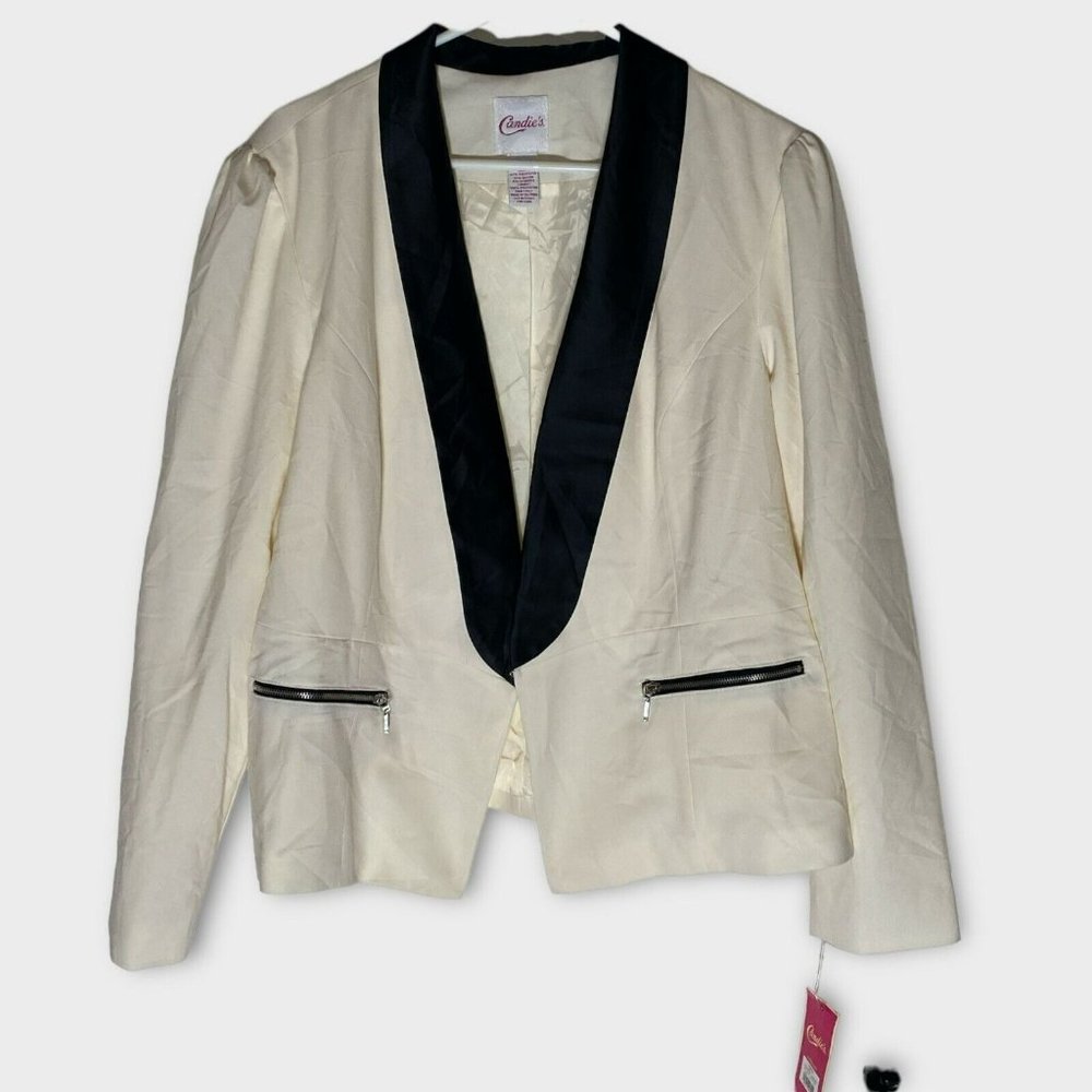 Candie's Tux Lux Plus Size Blazer Jacket Vanilla Ice Size 2x NWT